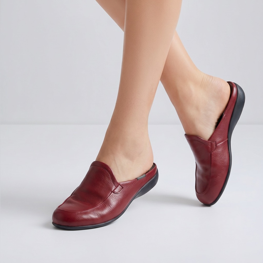 👞 Mephisto Cool Air Red Leather Mule Loafers – Size US 7 / EU 4.5‎ 👞